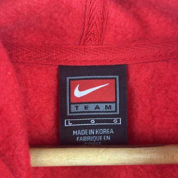 Perfect Vintage Y2K Nets Nike hoodie red embroidered sweatshirt large - Picture 4 of 7
